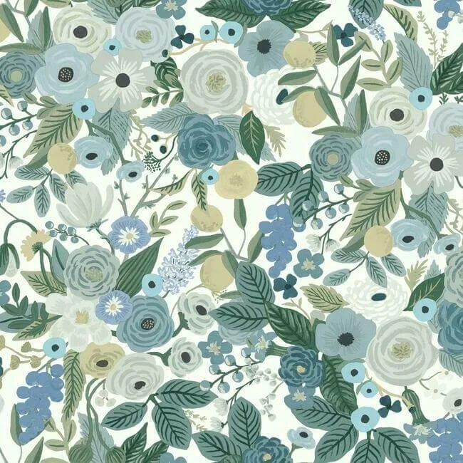 Rifle Paper Co. Garden Party wallpaper, color Blue, SKU RI5120