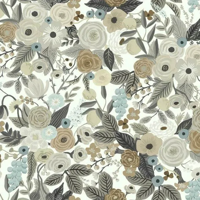 Rifle Paper Co. Garden Party wallpaper, color Brown & Beige, SKU RI5121