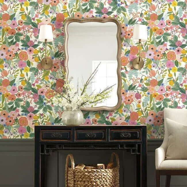 Rifle Paper Co. Garden Party wallpaper, color Rose, SKU PSW1200RL