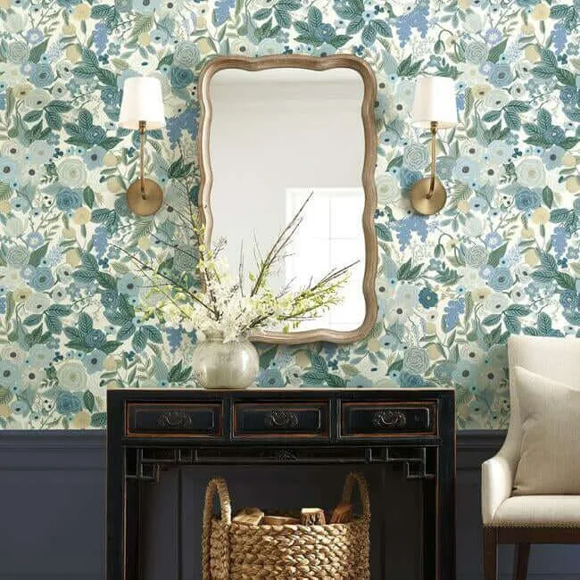 Rifle Paper Co. Garden Party wallpaper, color Blue, SKU PSW1201RL