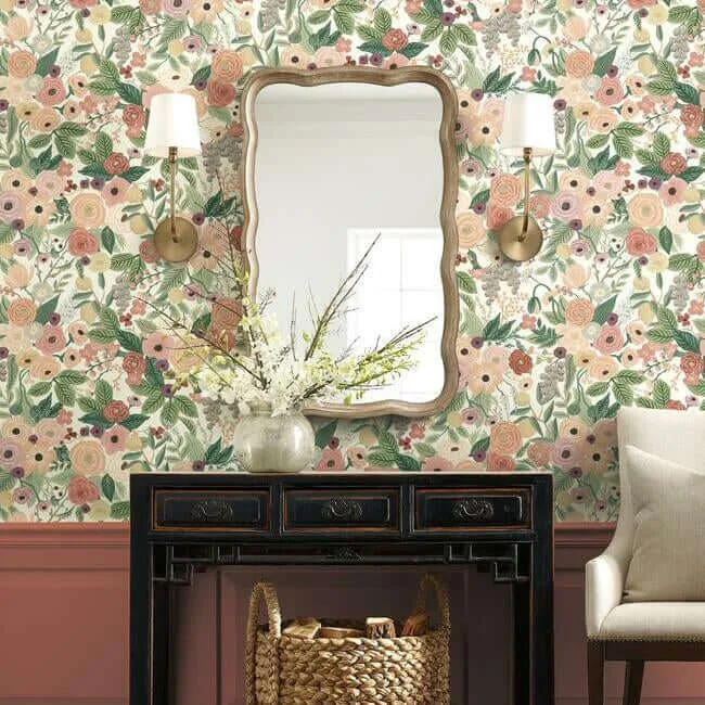 Rifle Paper Co. Garden Party wallpaper, color Burgundy, SKU PSW1203RL