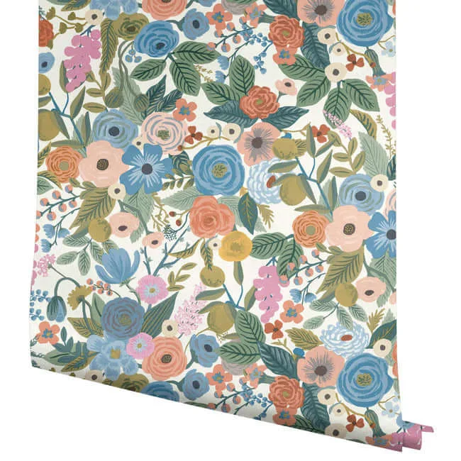 Rifle Paper Co. Garden Party - Cobalt Multi Wallpaper | Buy Online Rifle Paper Co. Garden Party wallpaper, color Cobalt Multi, SKU PSW1485RL