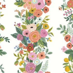 Rifle Paper Co. Garden Party Trellis wallpaper, color White & Dark Pink, SKU RP7310