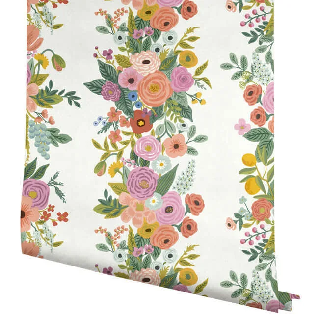 Rifle Paper Co. Garden Party Trellis - White & Dark Pink Wallpaper | Buy Online Rifle Paper Co. Garden Party Trellis wallpaper, color White & Dark Pink, SKU RP7310
