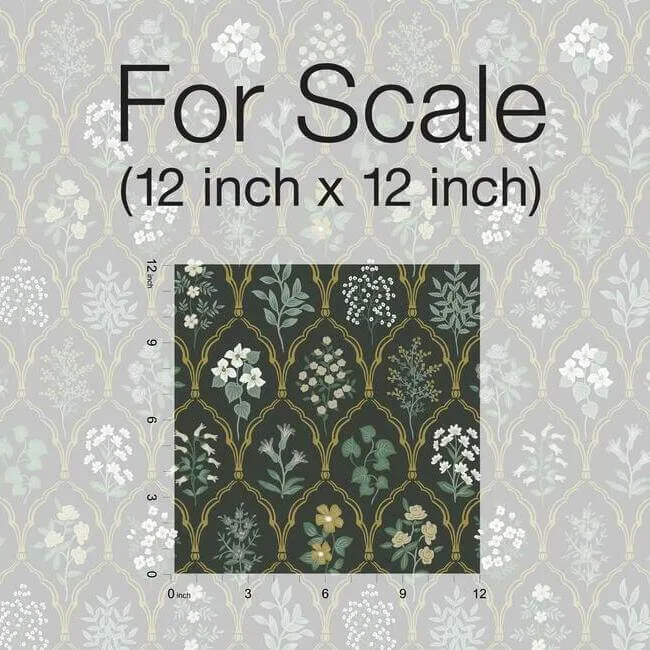 Rifle Paper Co. Hawthorne - Black & Cream Wallpaper | Buy Online Rifle Paper Co. Hawthorne wallpaper, color Black & Cream, SKU RI5133