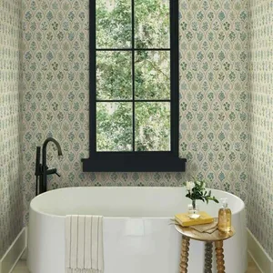 Rifle Paper Co. Hawthorne wallpaper, color Blue & Green, SKU RI5132