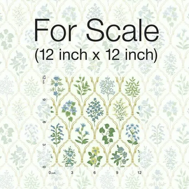 Rifle Paper Co. Hawthorne - Blue & Green Wallpaper | Buy Online Rifle Paper Co. Hawthorne wallpaper, color Blue & Green, SKU RI5132