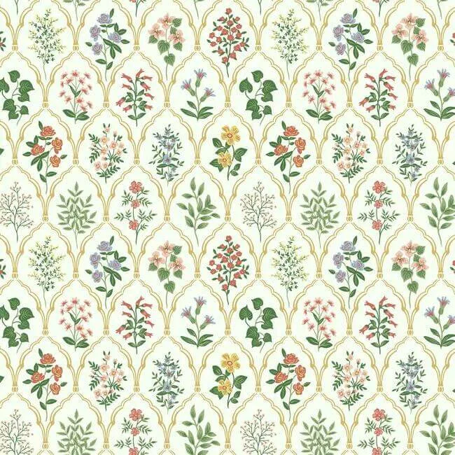 Rifle Paper Co. Hawthorne wallpaper, color Cream, SKU RI5130