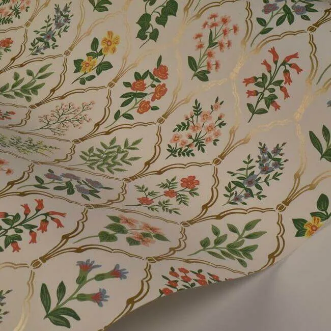 Rifle Paper Co. Hawthorne - Cream Wallpaper | Buy Online Rifle Paper Co. Hawthorne wallpaper, color Cream, SKU RI5130