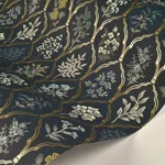 Rifle Paper Co. Hawthorne - Navy & Gold Wallpaper | Buy Online Rifle Paper Co. Hawthorne wallpaper, color Navy & Gold, SKU RI5131