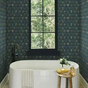 Rifle Paper Co. Hawthorne wallpaper, color Navy, SKU RI5129