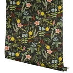 Rifle Paper Co. Herb Garden - Black Wallpaper | Buy Online Rifle Paper Co. Herb Garden wallpaper, color Black, SKU PSW1676RL