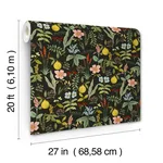 Rifle Paper Co. Herb Garden - Black Wallpaper | Buy Online Rifle Paper Co. Herb Garden wallpaper, color Black, SKU PSW1676RL