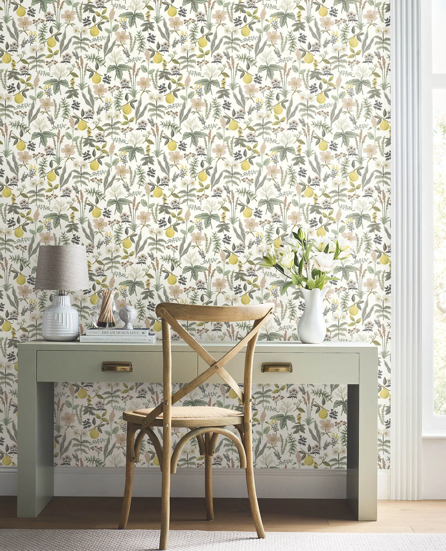 Rifle Paper Co. Herb Garden wallpaper, color Cream, SKU PSW1678RL