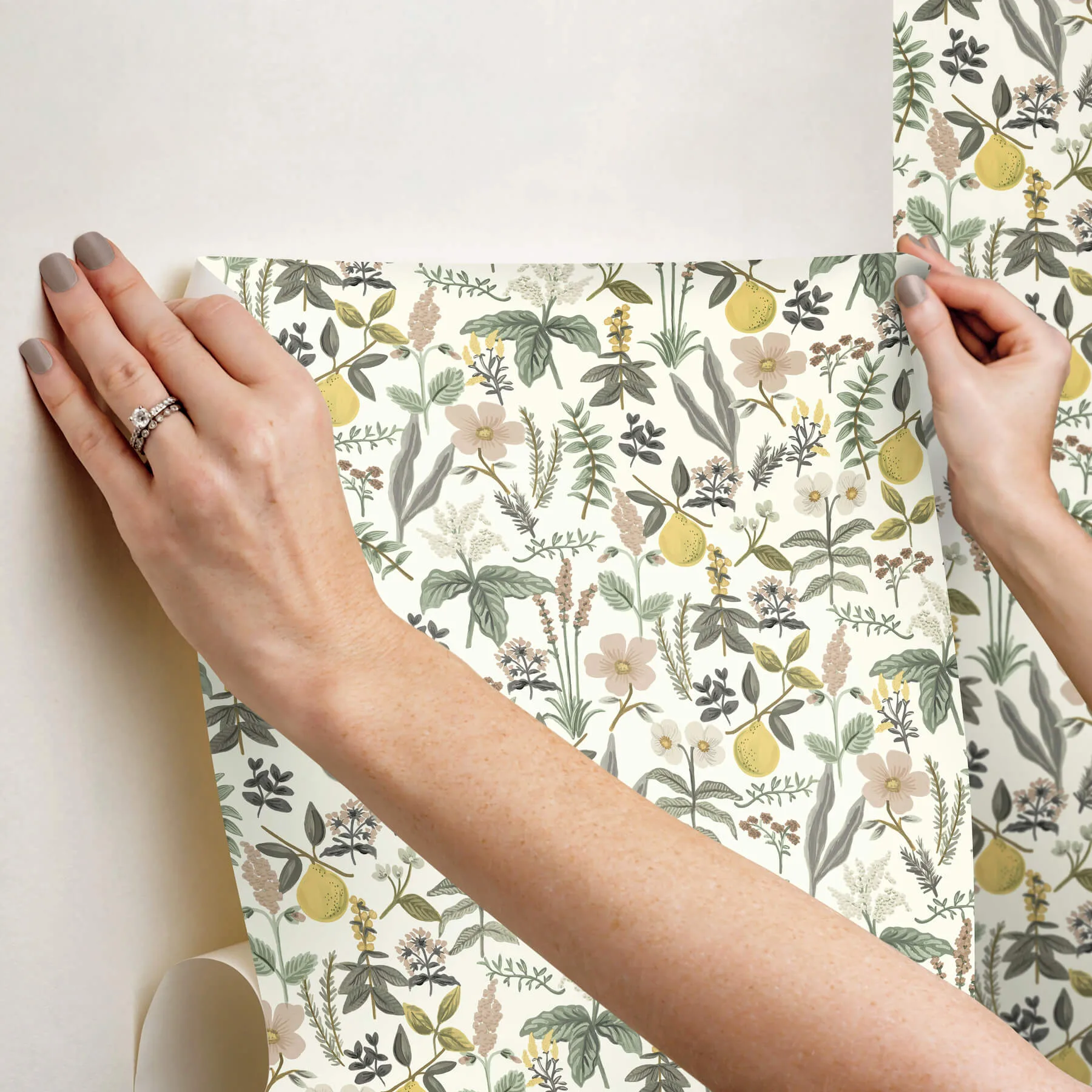 Rifle Paper Co. Herb Garden - Cream Wallpaper | Buy Online Rifle Paper Co. Herb Garden wallpaper, color Cream, SKU PSW1678RL