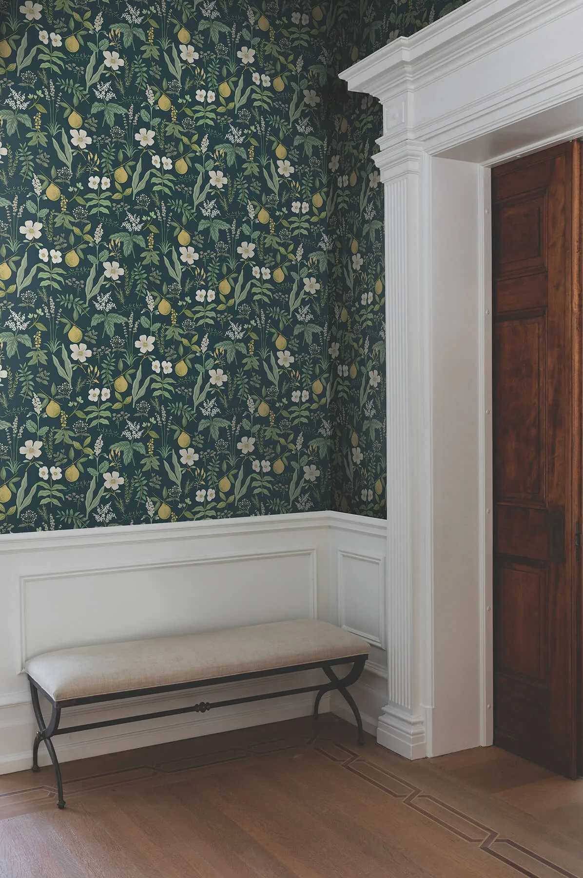 Rifle Paper Co. Herb Garden wallpaper, color Navy, SKU PSW1677RL