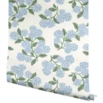 Rifle Paper Co. Hydrangea - Blue & White Wallpaper | Buy Online Rifle Paper Co. Hydrangea wallpaper, color Blue & White, SKU PSW1617RL