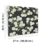 Rifle Paper Co. Hydrangea - Black & White Wallpaper | Buy Online Rifle Paper Co. Hydrangea wallpaper, color Black & White, SKU PSW1618RL
