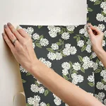 Rifle Paper Co. Hydrangea - Black & White Wallpaper | Buy Online Rifle Paper Co. Hydrangea wallpaper, color Black & White, SKU PSW1618RL