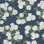 Rifle Paper Co. Hydrangea - Navy & White Wallpaper | Buy Online Rifle Paper Co. Hydrangea wallpaper, color Navy & White, SKU PSW1619RL