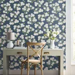 Rifle Paper Co. Hydrangea - Navy & White Wallpaper | Buy Online Rifle Paper Co. Hydrangea wallpaper, color Navy & White, SKU PSW1619RL