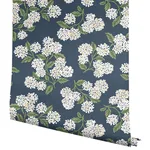 Rifle Paper Co. Hydrangea - Navy & White Wallpaper | Buy Online Rifle Paper Co. Hydrangea wallpaper, color Navy & White, SKU PSW1619RL