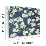 Rifle Paper Co. Hydrangea - Navy & White Wallpaper | Buy Online Rifle Paper Co. Hydrangea wallpaper, color Navy & White, SKU PSW1619RL