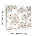 Rifle Paper Co. Hydrangea - Pink & White Wallpaper | Buy Online Rifle Paper Co. Hydrangea wallpaper, color Pink & White, SKU PSW1620RL