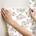 Rifle Paper Co. Hydrangea - Pink & White Wallpaper | Buy Online Rifle Paper Co. Hydrangea wallpaper, color Pink & White, SKU PSW1620RL