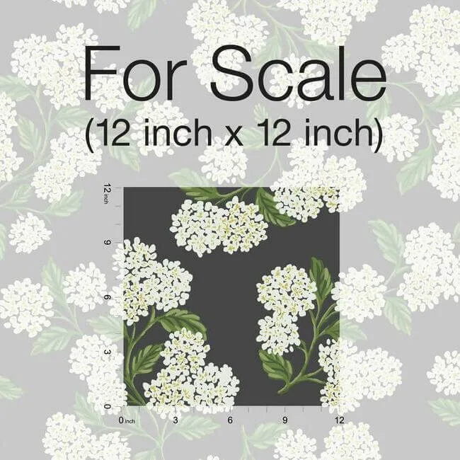 Rifle Paper Co. Hydrangea wallpaper, color Black & White, SKU RI5146