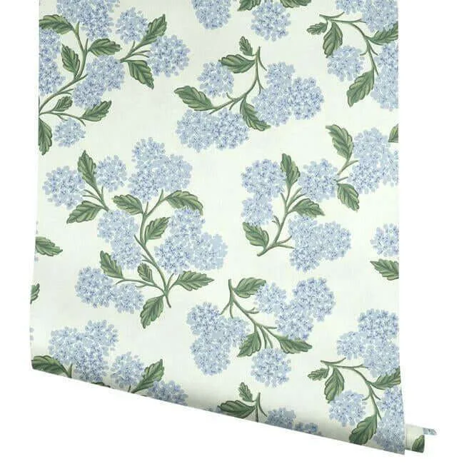 Rifle Paper Co. Hydrangea - Blue & White Wallpaper | Buy Online Rifle Paper Co. Hydrangea wallpaper, color Blue & White, SKU RI5143