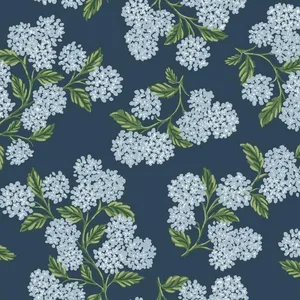 Rifle Paper Co. Hydrangea wallpaper, color Navy, SKU RI5142