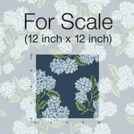 Rifle Paper Co. Hydrangea wallpaper, color Navy, SKU RI5142