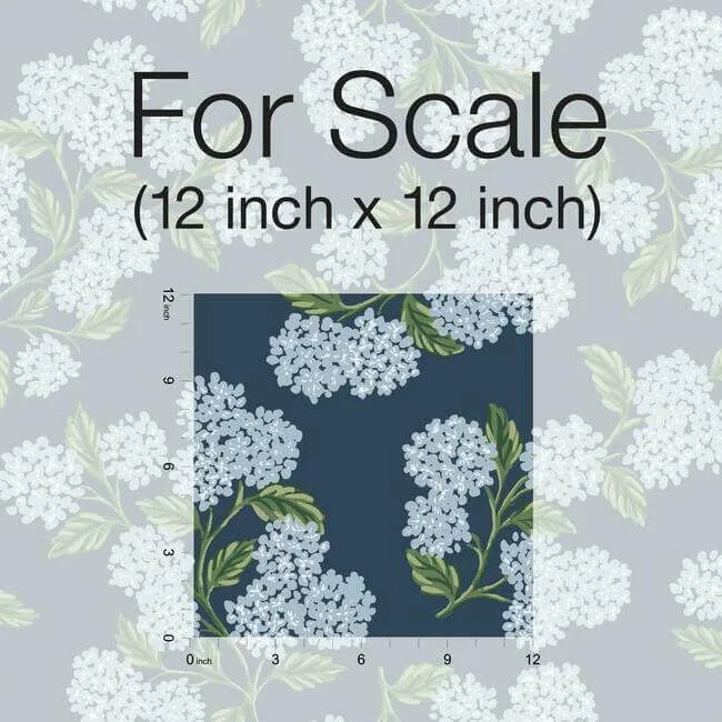 Rifle Paper Co. Hydrangea wallpaper, color Navy, SKU RI5142