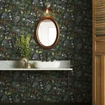 Rifle Paper Co. Juniper Forest wallpaper, color Black, SKU RI5166