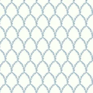 Rifle Paper Co. Laurel wallpaper, color Blue & White, SKU RI5180