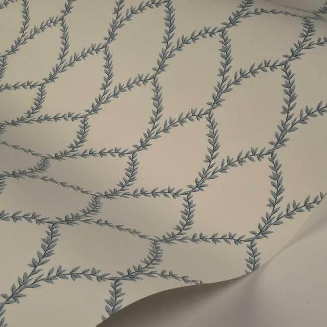 Rifle Paper Co. Laurel - Blue & White Wallpaper | Buy Online Rifle Paper Co. Laurel wallpaper, color Blue & White, SKU RI5180
