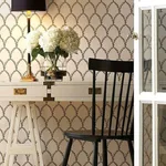 Rifle Paper Co. Laurel wallpaper, color Gold & White, SKU RI5176