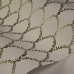 Rifle Paper Co. Laurel wallpaper, color Gold & White, SKU RI5176