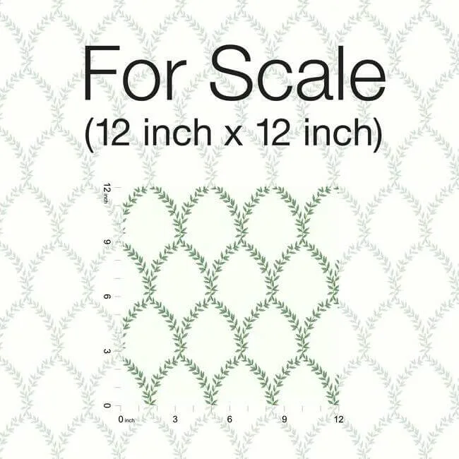 Rifle Paper Co. Laurel wallpaper, color Green & White, SKU RI5178