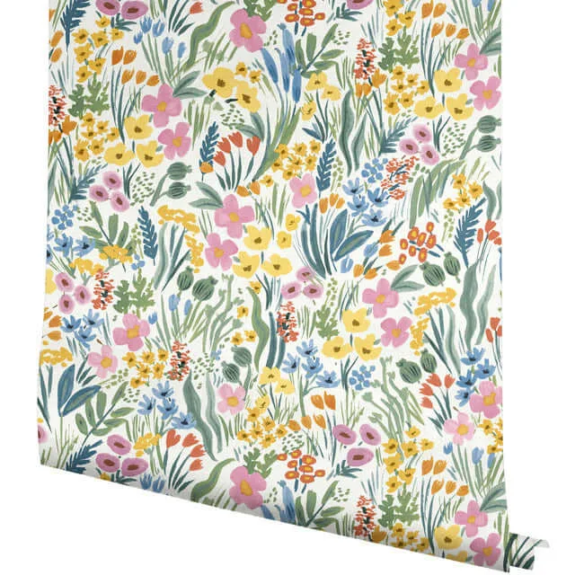 Rifle Paper Co. Lea - White Wallpaper | Buy Online Rifle Paper Co. Lea wallpaper, color White, SKU PSW1465RL