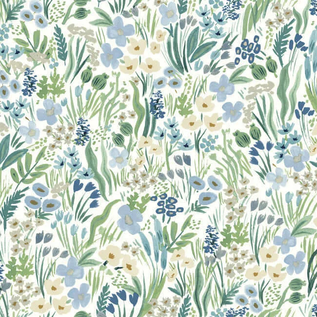 Rifle Paper Co. Lea wallpaper, color Indigo, SKU PSW1468RL