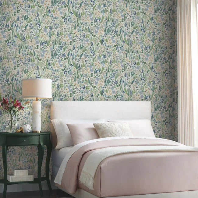 Rifle Paper Co. Lea wallpaper, color Indigo, SKU PSW1468RL