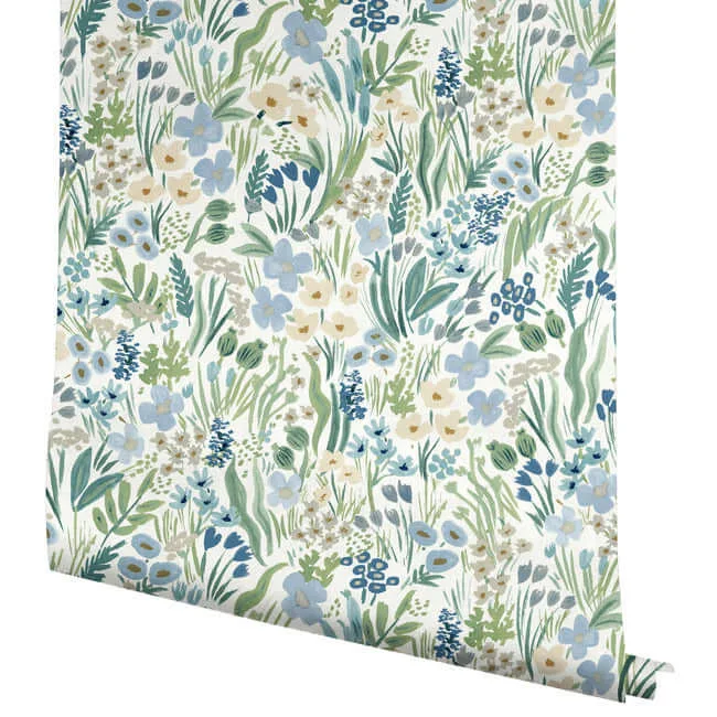 Rifle Paper Co. Lea - Indigo Wallpaper | Buy Online Rifle Paper Co. Lea wallpaper, color Indigo, SKU PSW1468RL
