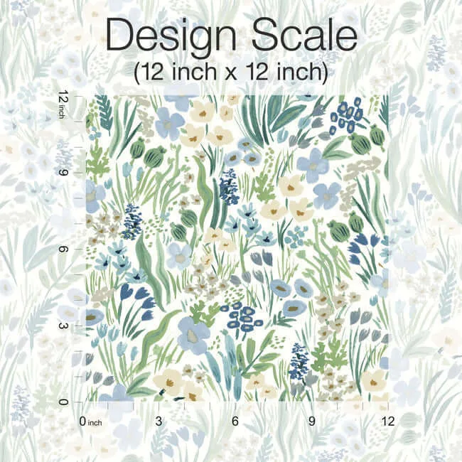Rifle Paper Co. Lea - Indigo Wallpaper | Buy Online Rifle Paper Co. Lea wallpaper, color Indigo, SKU PSW1468RL