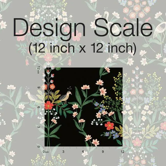 Rifle Paper Co. Luxembourg wallpaper, color Black, SKU PSW1326RL