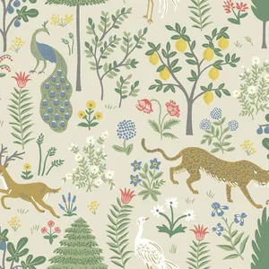 Rifle Paper Co. Menagerie wallpaper, color Beige, SKU RP7303