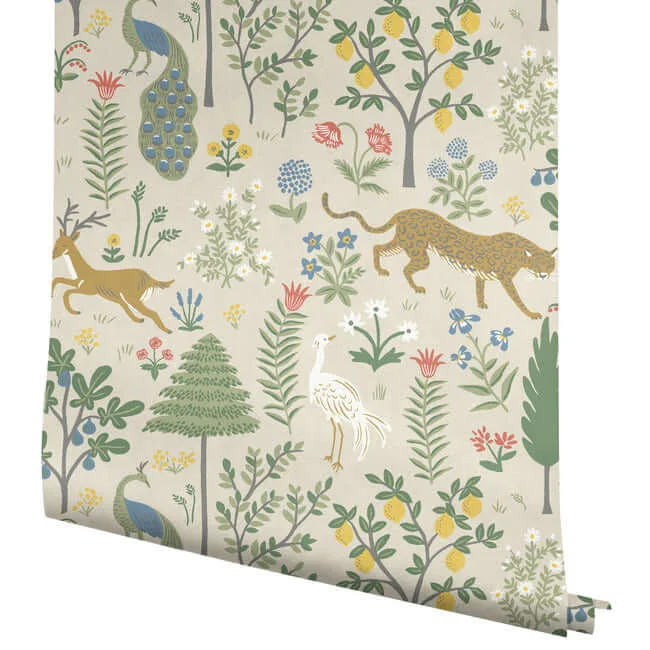 Rifle Paper Co. Menagerie - Beige Wallpaper | Buy Online Rifle Paper Co. Menagerie wallpaper, color Beige, SKU RP7303