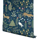 Rifle Paper Co. Menagerie - Blue & Brown Wallpaper | Buy Online Rifle Paper Co. Menagerie wallpaper, color Blue & Brown, SKU RP7304