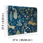 Rifle Paper Co. Menagerie - Blue & Brown Wallpaper | Buy Online Rifle Paper Co. Menagerie wallpaper, color Blue & Brown, SKU RP7304